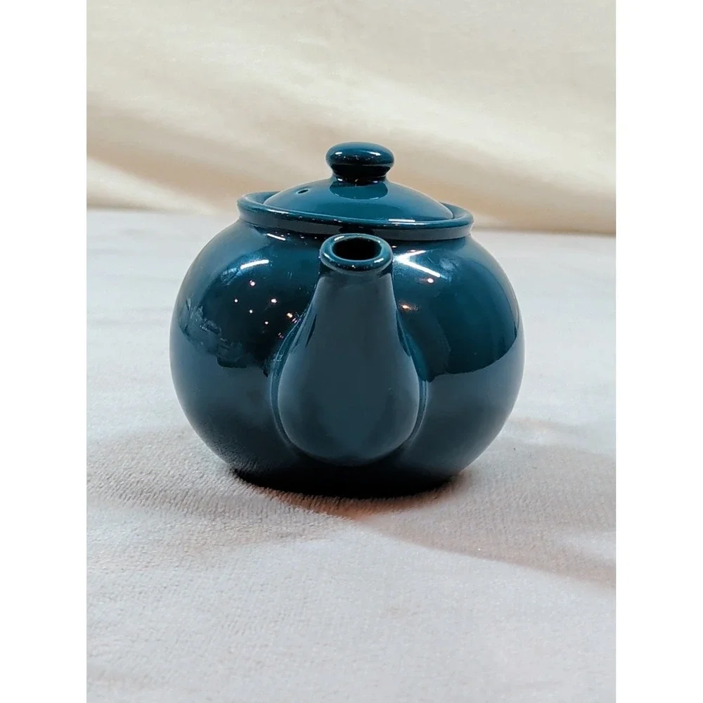 Price & Kensington Teal Blue Ceramic Teapot Glossy Peacock Glaze 2 Cup‎